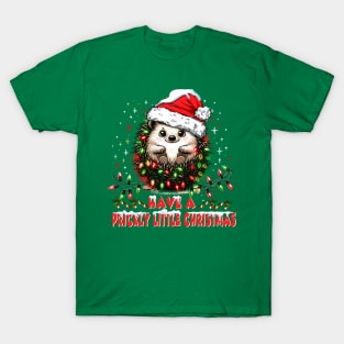 Christmas Cute Hedgehog Have a Prickly Little Christmas T-Shirt